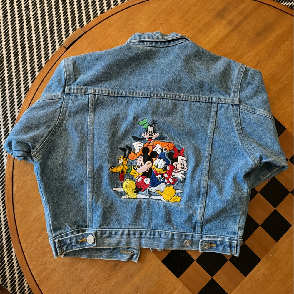 Vintage 90s Disney Embroidered Jean Jacket Kids Small